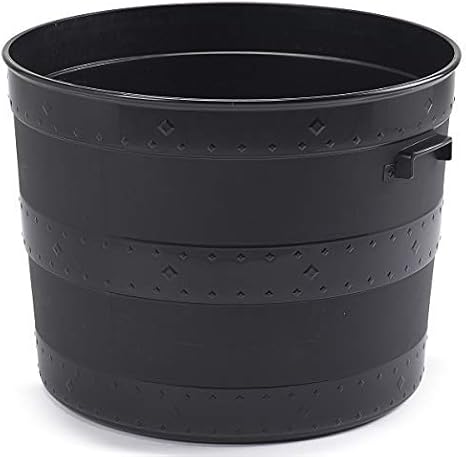 Whitefurzee Blacksmith Tub Planter Black Plastic Plant Pot Barrel Planter 24 Litre or 102 Litre, 24 Litre