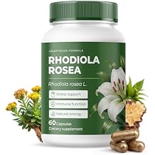 Rhodiola Rosea Supplement Organic Premium Golden Root Adaptogens Capsules for Stress Relief, Sustained Energy, Mental Focus & Cognitive Performance, Natural Non-GMO Daily Wellness Support