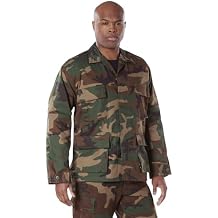 Rothco BDU Uniform Shirt Long Sleeve Tactical Cargo Overshirt Utility Shacket for Men