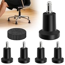 Office Chair Glides Bell Glides Replacement for Stool Swivel Caster Wheels to Fixed Stationary Castors 5PCS Black