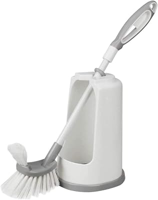 ANIIC Toilet Brush Plastic Toilet Brush Set Toilet Brushes and Holders Bathroom WC Toilet Brush Long Handle Loo Brush Scrubber Toilet Bowl Brush and Holder