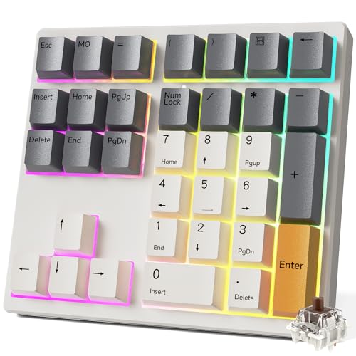 SIKAI CASE 34 Key Mechanical Numpad, Wired Hot Swappable Programmable Number Pad Keyboard USB C 34 Key Numpad for Laptop EditPSGamingData Entry, VIA Support Number Pad for Win, MacBook, PCRGB