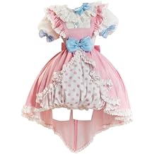 miccostumes Women's Costume Anime Doll Cosplay Cute Lolita Set Ruffle Polka Dot Dress with Apron and Headpiece
