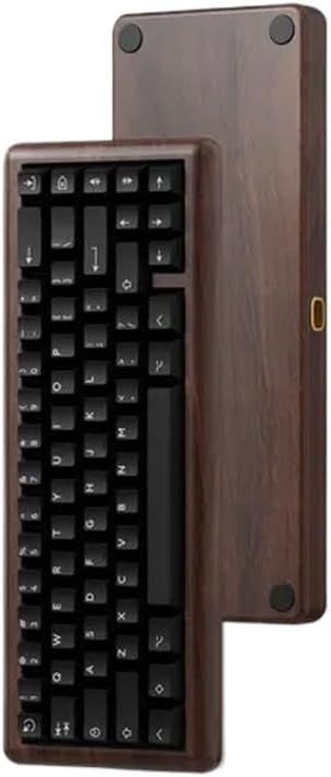 KBDfans DUSK67 Mechanical Keyboard Kit With Walnut Case Aluminum PC FR4 Plates QMK VIA Programmable Hot Swappable For Laptop PC Gaming Compatible With MX Style Switches(DUSK67-KIT)
