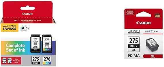 Canon PG-275/CL-276 Multi Pack PG-275XL Black Ink Cartridge | Compatible to PIXMA TS3520, TS3522 and TR4720 Printers