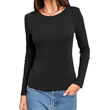 Abardsion 2026 Cotton Long Sleeve Shirts for Women - Fall Spring Y2k Clothes Casual Basic Base Layer Tees Tops