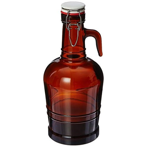 2 Liter Growler with Glass Handle- Amber