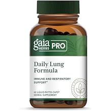GAIA HERBS PRO Daily Lung Formula - Respiratory Health Support* - Immune Supplement with Mullein Leaf, Marshmallow Root & More - Vegan, Gluten-Free, Soy-Free - 60 Liquid Phyto-Caps (60 Servings)