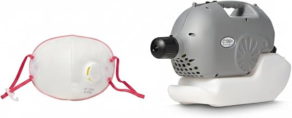 C100 Plus ULV Fogger 1 Gallon + 10 FogPro Shield Reusable Respirator Masks Pink