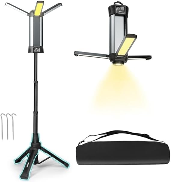 Rechargeable Work Light with Stand, Magnetic Base, Hook & Tripod (Middle)