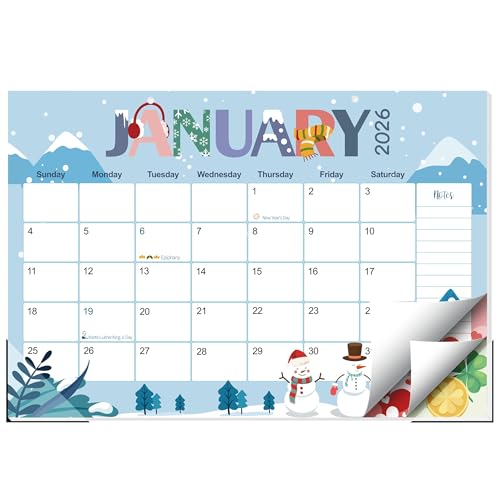 Guasslee Desk Calendar 2026-2027, 18-Month from 2026 Jan. - 2027 Jun, 17x11.5 Large Monthly Desk Planner with Corner Protectors, Ample Blocks & Notes for Home Office