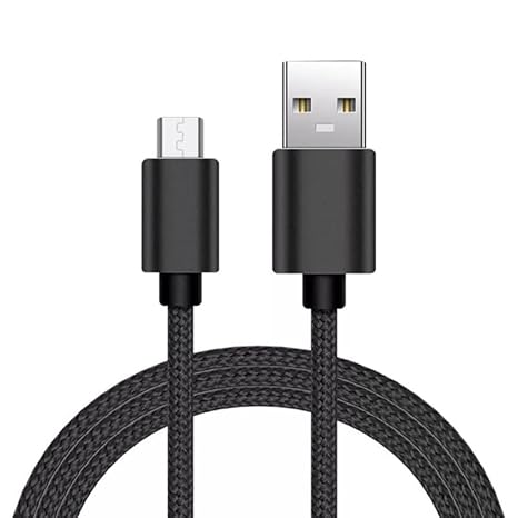 Braided USB Cable Charging Cord/Charger Power Lead Wire Compatible with Asus ZenFone Go ZB450KL / Black / (1m / 3.3ft)