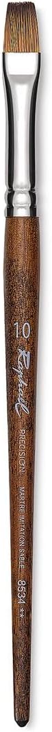 Raphael Precision 8534 Short Handle Brush, Flat, 10, Natural