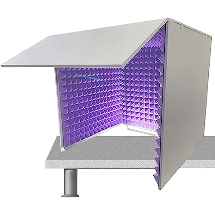 Portable Vocal Recording Booth,Isolation Booth,Desktop Soundproof Cover,Self Made Sound Booth Box,Vocal Absorbing Shield,High Density Absorbing Foam to Filter Vocal,Purple
