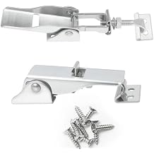 2PCS 304 Stainless Steel Spring Loaded Draw Latch Clamp Cabinet Boxes Toggle Hasp Latch Compression Spring Toggle Latch Lock Adjustable Latch Buckle Toggle Catch Latch Lock Clamp with screws
