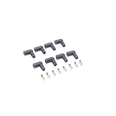 High Performance 90 Degree Spark Plug Boot Kit - HEI Distributor and Coil Boot Ignition Wire Set (8-Pack)