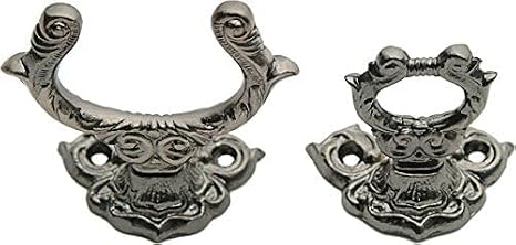 SZCO Adjustable Fancy Sword Hanger Wall Mount Holder for Swords, Daggers, Pistols & Canes 3 Cast Metal Display Bracket with Hanging Hardware Vintage Decorative Weapon Rack