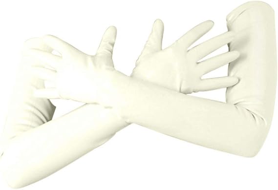 Premium Latex Long Gloves (Opera Length) Fetish - White (Small)
