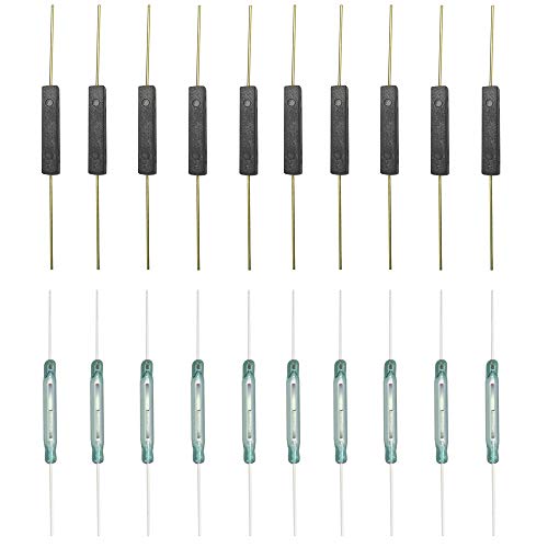 GTIWUNG 20PCS Reed Switch GPS-14A 14mm Anti-Interference Normally Open Magnetic Control Switch, Reed Contact Normally Open NO Magnetic Induction Switch 2.5mm14mm