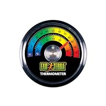 Exo Terra Thermometer for Reptile Terrarium Provides Temperatures in Both Celsius and Fahrenheit
