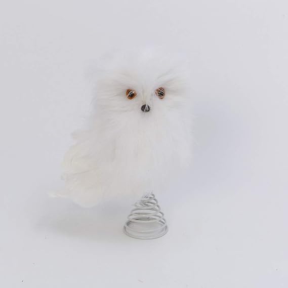 Gerson 2553540 Snowy Owl Tree Topper 12.5" H