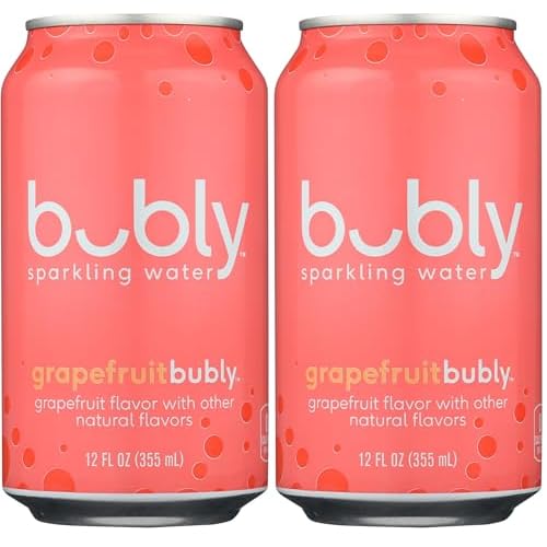 Bubly Sparkling Water, Grapefruit, 12 oz Pack of 2