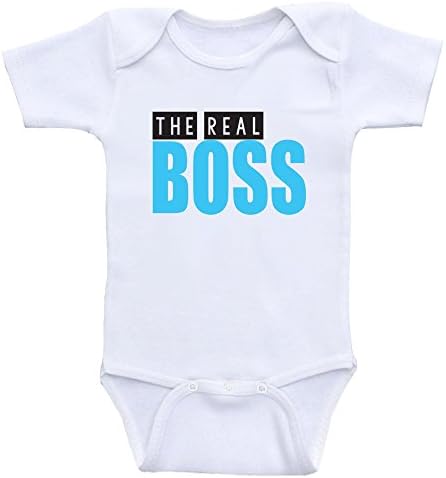 Funny Baby Clothes - The Real Boss - Baby Bodysuits For Girls or Boys