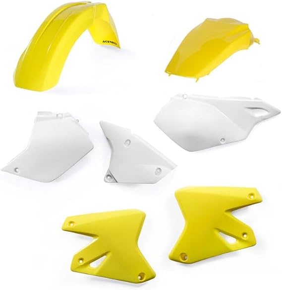 Acerbis Plastic Kit Kaw Suz For Kawasaki KLX400 (2003-2004), Suzuki DRZ400 (2000-2007), DRZ400E (2000-2023), DRZ400S (2000-2023), DRZ400SM (2000-2023) - white
