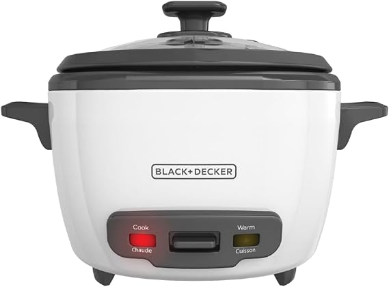 BLACK+DECKER 16-Cup Rice Cooker, RC516, 8-Cup Uncooked Rice, Steaming Basket, Removable Non-Stick Bowl, One Touch | Makes up to 16 cups cooked rice with automatic keep warm, steamer basket and removable nonstick bowl.