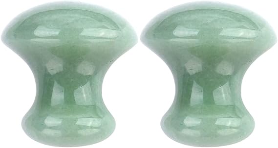 Uonlytech Ice Roller 2Pcs Facial Tools, Green Jade Quartz Massage Rollers Stones Scraping Massage Tool for Women Home Spa