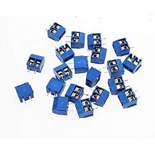 100 Pieces 2-Pin Screw Terminal Block Connector 5.08mm Pitch PCB Mount Blue US