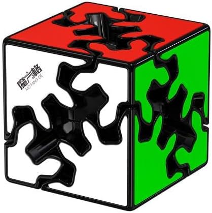Cuberspeed 2x2 Gear Cube Speed Cube Black with Tiles Stickerless Gear Magic Cube 3D Puzzle Twisty 3D Puzzle Brain Teasers Puzzles Toys (2x2 Gear)