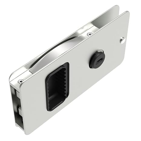 Southco MF-01-110-60 Flush Entry Door Latch, Key Locking, Standard Design, Fits 12.7 (.50 in) Door Thickness, Aluminum, Natural