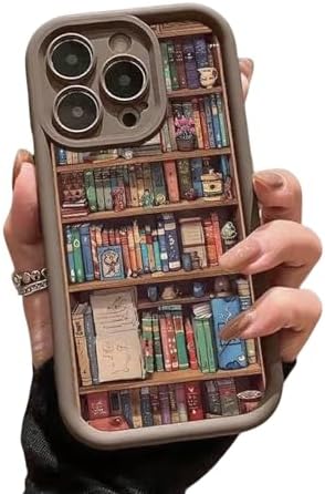 Book Phone Case, Shockproof Non Slip Soft, Vintage Style, TPU Phone Protective Cover Brown
