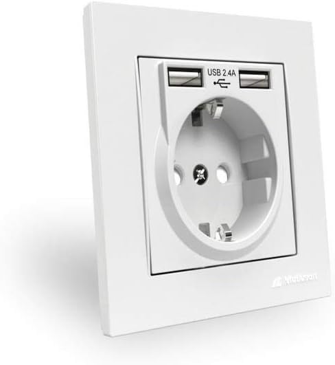 Mutlusan Çift USB'li Topraklı Priz (2.4A Hızlı Şarj+Çocuk Koruma)