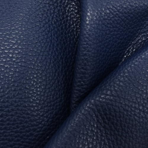 The Leather Guy - Naval Base Blue - Tried N True 18 x 24 Pre-Cut Genuine Cowhide, 3-4oz 1.2-1.6mm Thickness Fashion Leather for Crafting Wallets, Purses, and Bags