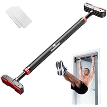 RHINOSPORT Door Pull Up Bar Doorway No-Screw from 69-92 cm (27.1in-36.2in) Workout Equipment for Home Gym Upper Body Workout Non-slip 2x EXTRA Foam Padding for Ultimate Door Frame Protection