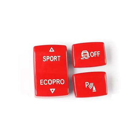 Center Console Gear Sport Eco Drive Mode Switch PDC DSC Off ABS Red Black Button Compatible with BMW 1 2 3 4 Series F20 F21 F22 F23 F30 F31 F34 F35 F32 F36 2012-2019 (red)