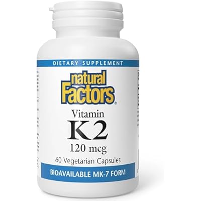 Natural Factors, Vitamin K2 120 mcg, Supports Bone and Vascular Health, 60 Capsules