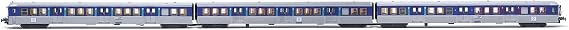 Jouef HJ4184 SNCF 3-unit pack RIO80 Centre Rolling Stock - Coaches, Grey & Blue
