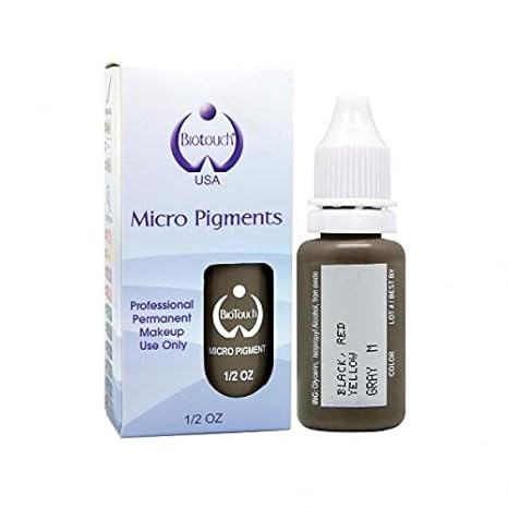 MICROBLADING Supplies BioTouch Permanent Makeup Gray Pigment Cosmetic Tattoo Ink Large Bottle Pigment Professional Permanent Makeup Supplies Eyebrow Lip Eyeliner 15 ml