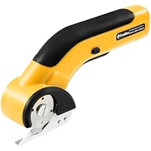 Electric Box Cutter, Cordless Electric Scissors With Safety Lock, USB Rechargeable Cardboard Cutter for Packages Leather Plastic(yellow)