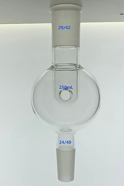 CKK-0254 Glass 250ml Rotary Evaporator Bump Trap Anti Climb with 29/42 Top, 19/22 Standard Taper Lower Joint