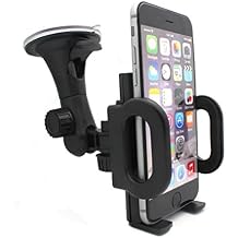 Universal Windshield Car Window Mount Suction Cup Holder for iPhone 6 6S, 6 and 6S Plus, 5S 5C 5 5G 4S 4 4G (All Carriers Including AT&T, T-Mobile, Sprint, Verizon, Straight Talk, Unlocked)