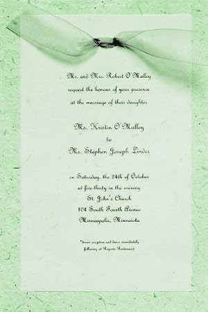 Gartner Studios Handmade Paper Wedding Invitation Kit, Sage, 10 Count (61033)