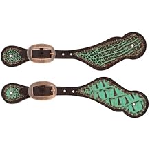 Weaver Leather Turquoise Croc Ladies Spur Straps