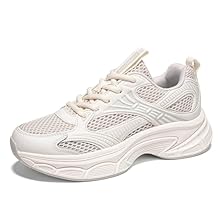 Women's Fashion Sneakers Chunky Breathable Walking Shoes Casual Mesh Athletic Tennis Shoes with Thick Sole for Women Gym Workout