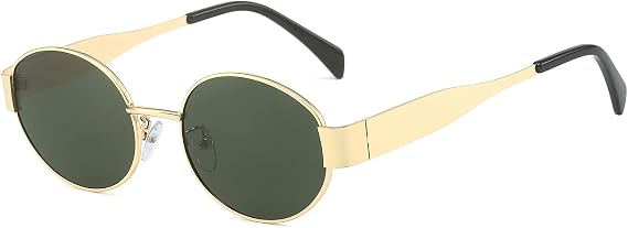 Trendy Retro Oval Sunglasses for Women Men Vintage 90s Style Classic Sun Glasses Ladies Shades