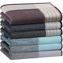 Handkerchiefs for Men, Soft Cotton Mens Handkerchiefs, Thick Hankies for Men, Assorted Hankies, 17x17 6 PCs