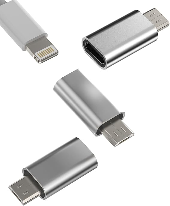 Lightning Female to Micro USB Male Adapter(3Pack)Android Converter for Ipad compatible for Samsung Galaxy S7 S6 Edge LG Charge Data Sync Charging Connector Port for iPhone 14 Pro Max 7 8 X Mini Cable